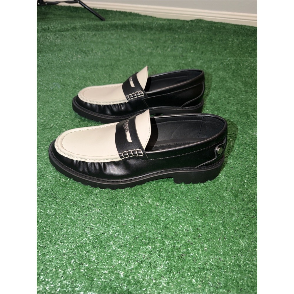 ASOS DESIGN Loafers Black White Cleated Sole Men's Size 8